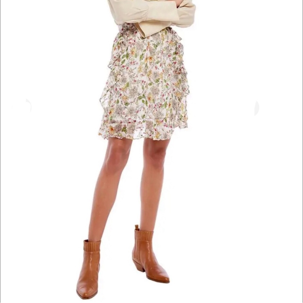 Walter Baker Ruffled Skirt Garden Floral Swiss Dot Party Ryder Size 0